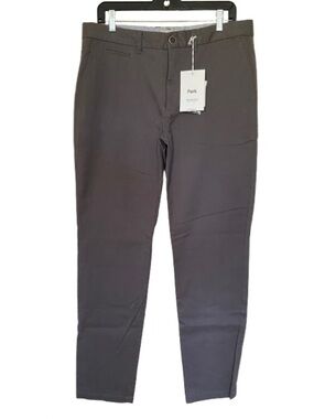 Perk Men's Slim Fit Feel Good Chino Pants in Faded Black Size 34/32 Cotton Twill